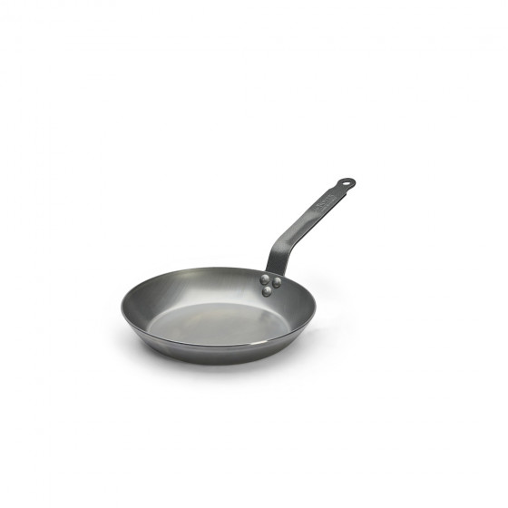 Сковорода d=24 см. h=4 см. 1,4 л. белая сталь (индукция) Carbone Steel  De Buyer /1/3/