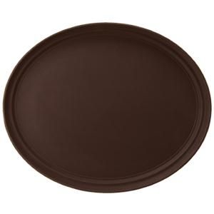 Поднос прорезиненный овал. 72,5*60 см. коричневый MGprof /1/6/