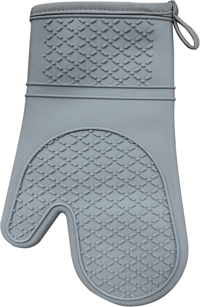 Рукавица термостойкая с 1-м выделенн. пальц. 30*18,5 см(от -40 до +240°С) серая, силикон (1шт)/1/10/