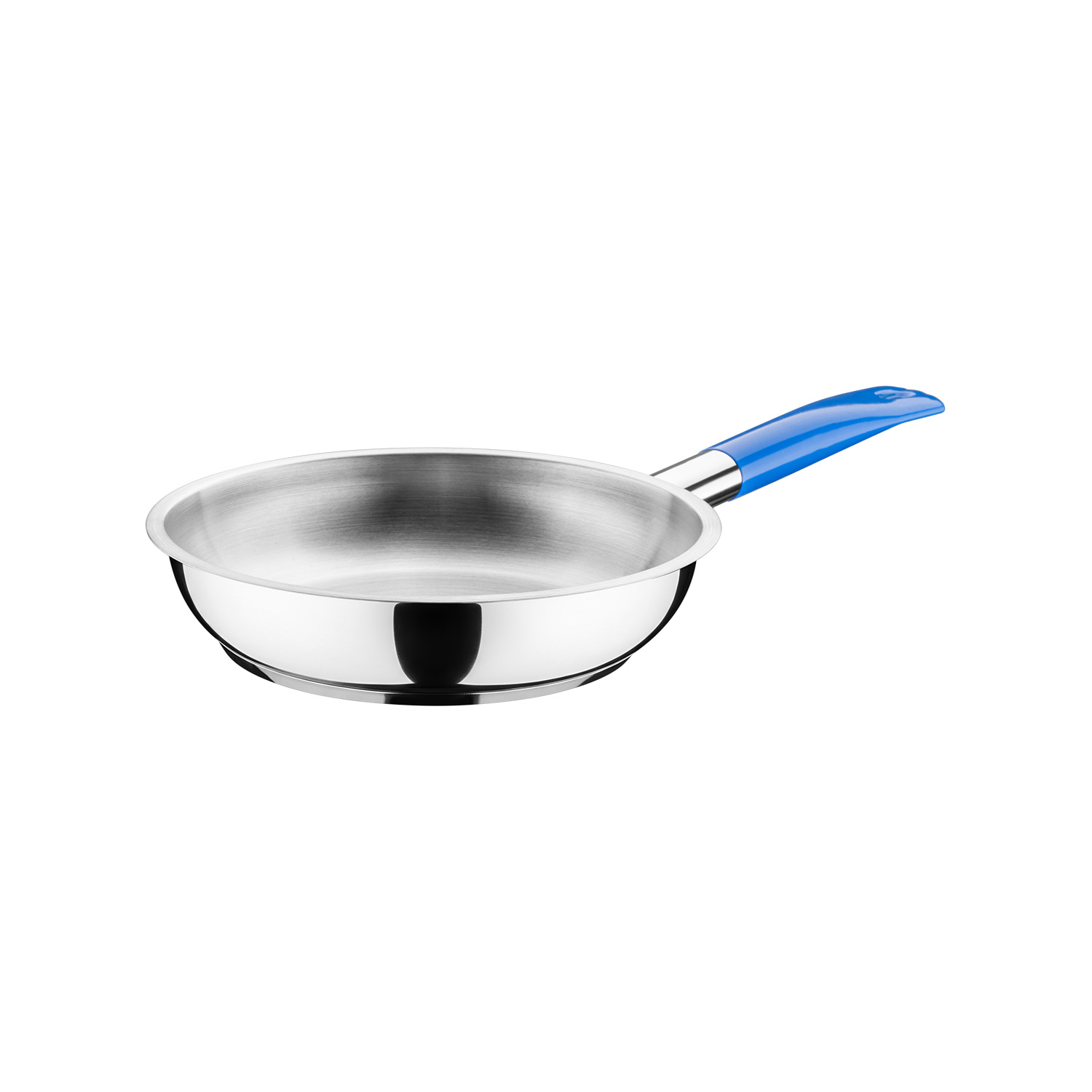 Сковорода d=20 см. h=4 см. 1,0 л. нерж. (индукция) синяя ручка винил. MGsteel /1/ АКЦИЯ