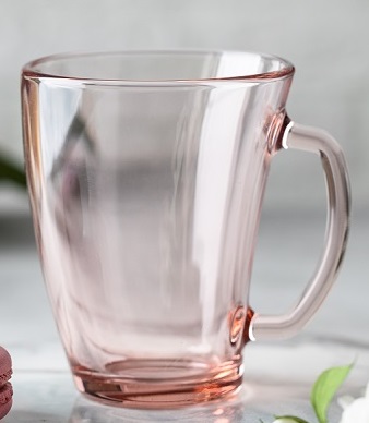 Кружка 320 мл. d=90 мм. h=110 мм. розовая Шейп  /1/6/912/ АКЦИЯ