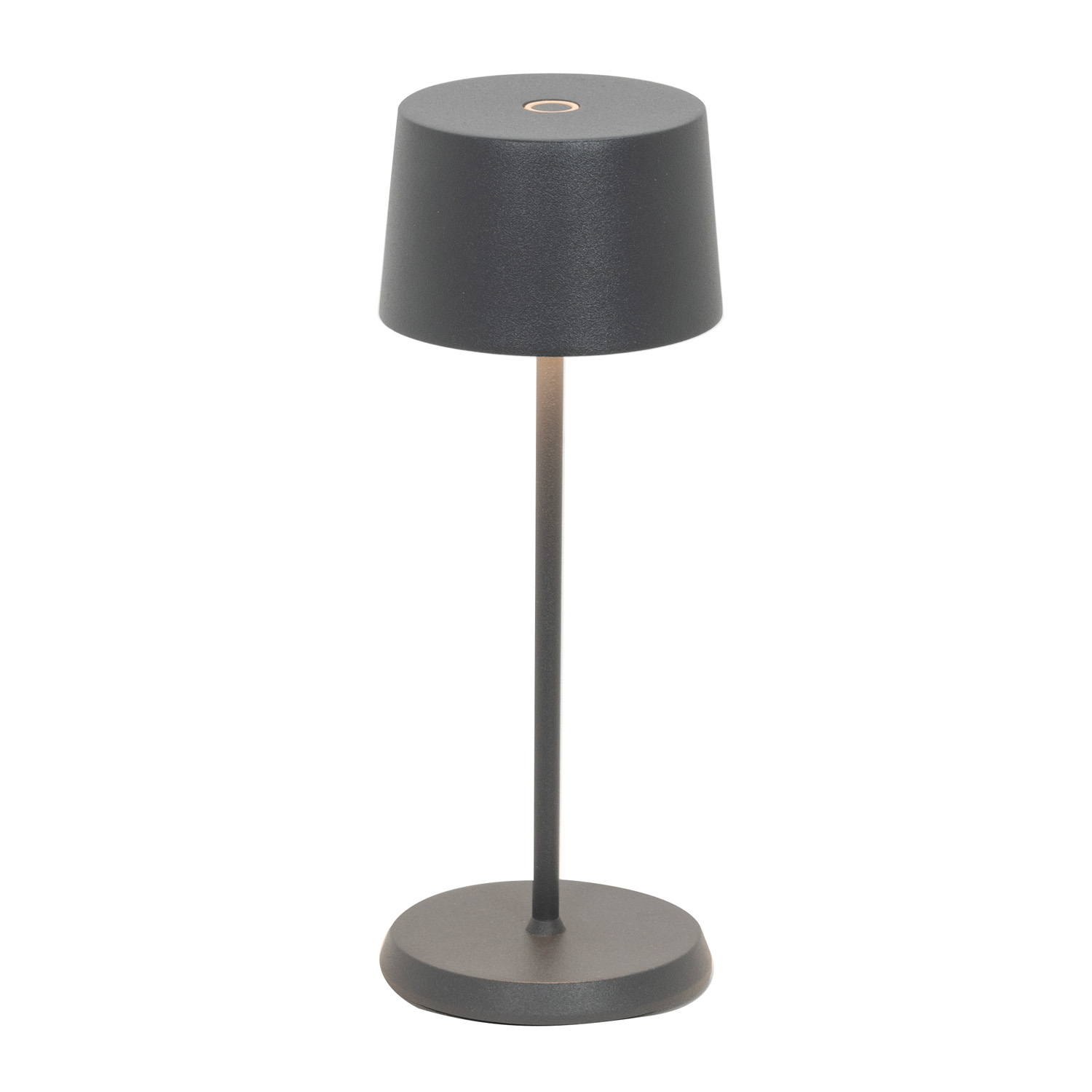 Лампа настольная d= 7,5 см. h=20 см. 3 цвета, сенсорная регулировка яркости литой алюм., серая, LED Оливия микро Zafferano /1/