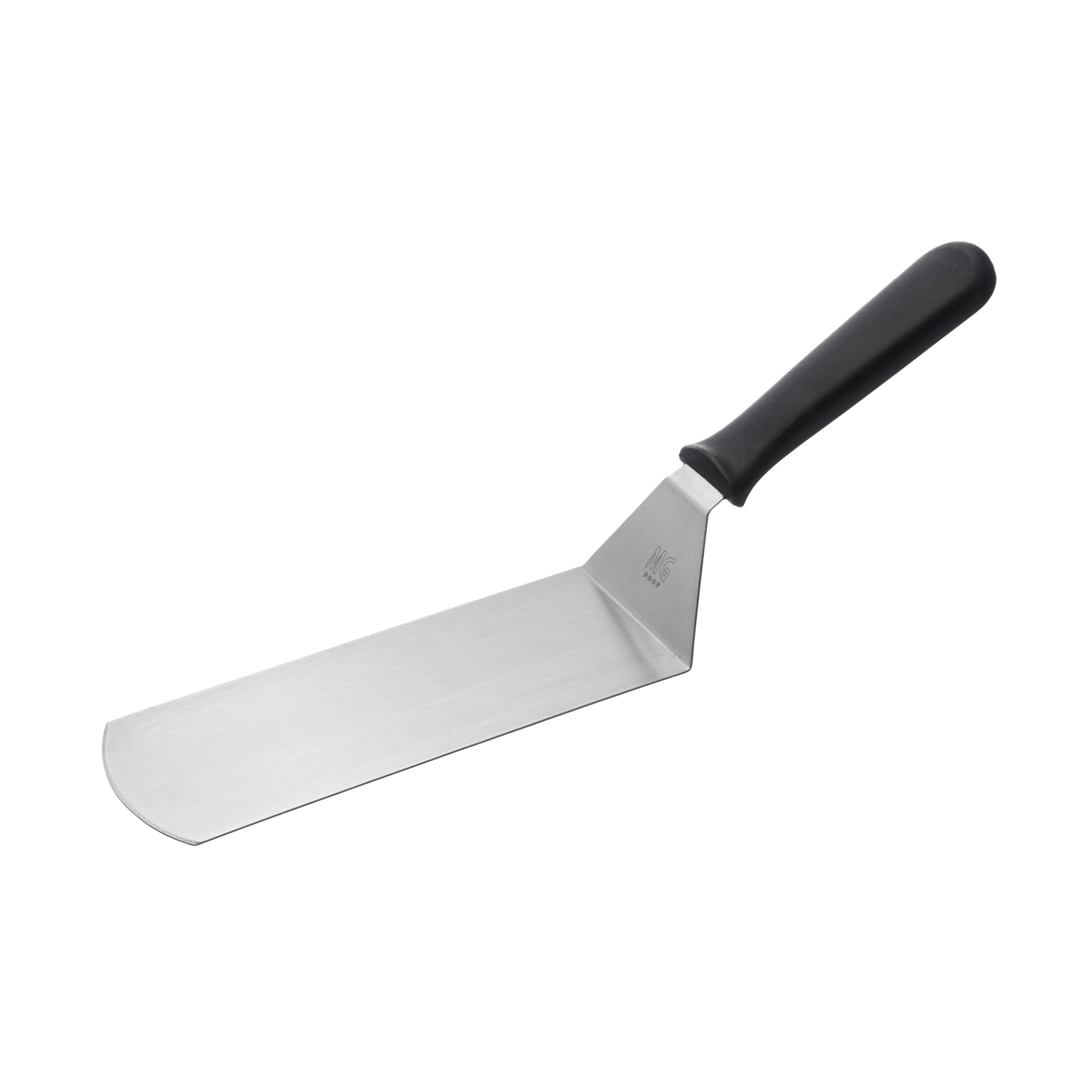 Лопатка 37 см. изогнутая раб. часть 20*7,5 см. нерж. с пластик. ручкой черная MGprof /1/192/