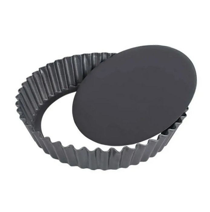 Форма для выпечки d=10 см. h=2 см. рифленая съемное дно, сталь с антиприг. покр. MGsteel /1/ АКЦИЯ АКЦИЯ