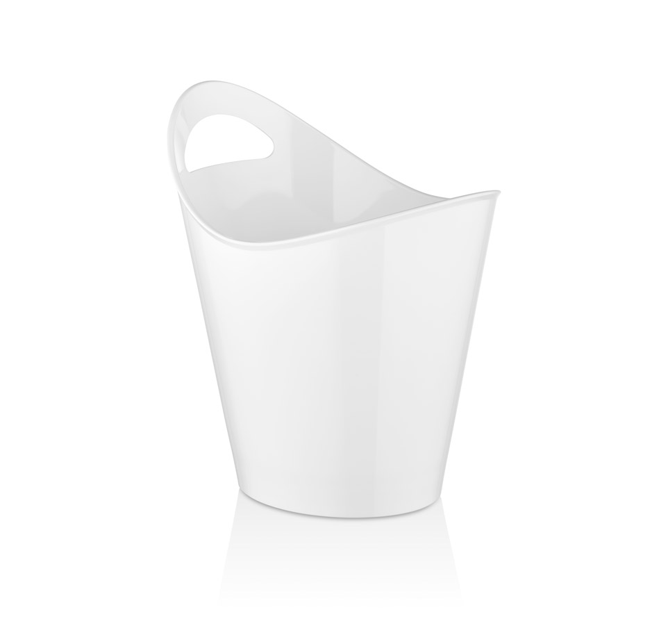 Ведро для шампанского  4 л. поликарбонат 260*200/160*130 мм. h=280 мм. с ручкой для 1-й бутылки, белое GP /1/6/