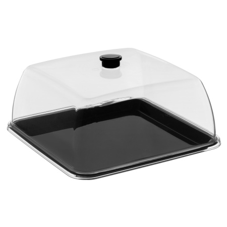 Крышка 28*28 см. h=12,5 см. поликарбонат, прозрачная (поднос,контейнер 76864,76845,76853,76703,76704,76705) GP /1/12/