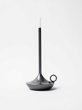 Лампа настольная беспроводная d=11 см. h=25,5 см. 1 цвет, 3 режима яркости, алюм., серая LED CANDLE MGline /1/20/ АКЦИЯ