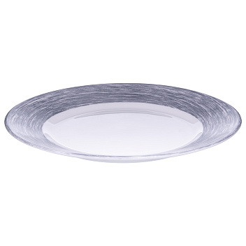 Тарелка d=254 мм. серый край Браш /1/6/24/ АКЦИЯ