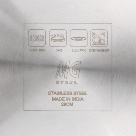 Сковорода d=28 см. h=6 см. 3,0 л. нерж. (индукция) MGsteel /1/ АКЦИЯ