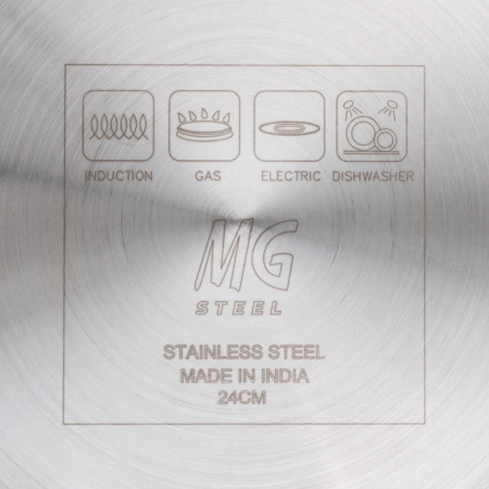 Сковорода d=24 см. h=5 см. 1,8 л. нерж. (индукция) MGsteel /1/ АКЦИЯ