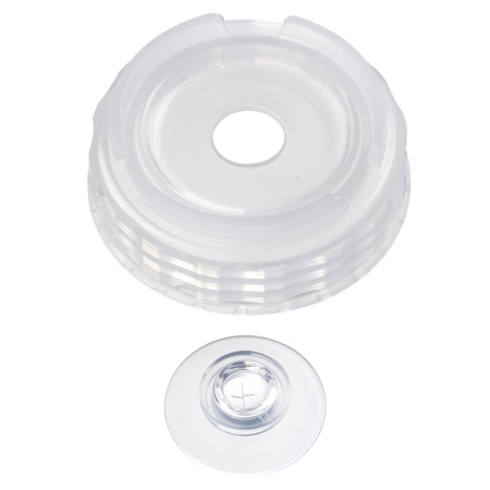 Емкость для соуса  750 мл. d=70 мм. h=237 мм. с 2 крышками, с силик. носик. широкая прозрачная, крышки прозрачные GP /1/96/