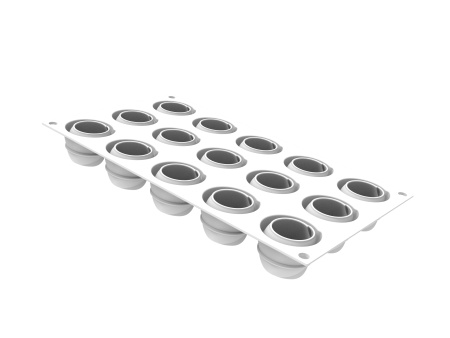 Форма для выпечки 15 ячеек 30 мл. d=40 мм. h=30 мм. Иней силикон Silikomart /1/10/