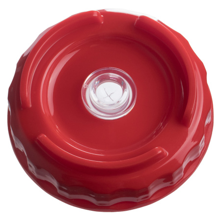 Емкость для соуса  500 мл. d=70 мм. h=166 мм. с 2 крышками, с силик. носик. широкая прозрачная, крышки красные GP /1/96/