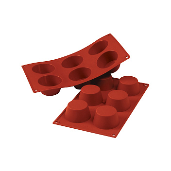 Форма для выпечки 6 ячеек 100 мл. d=69 мм. h=35 мм. Маффин силикон Silikomart /1/10/