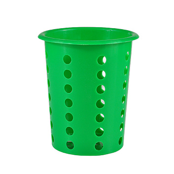 Подставка для столовых приборов (стакан) d= 95 мм. h=130 мм. перфор. светло-зелен., пластик MGprof /1/