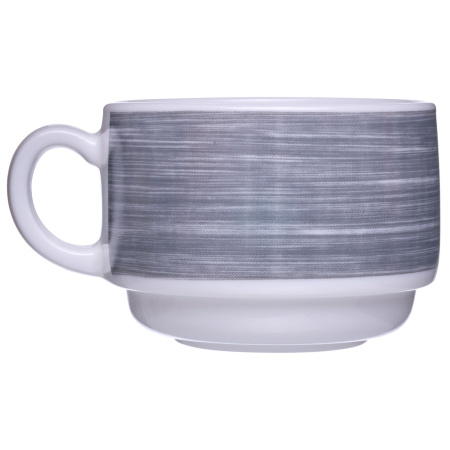 Чашка 190 мл. чайная d=76 мм. h=57 мм. серый край штабелир. Браш (блюдце 53486) /1/12/48/