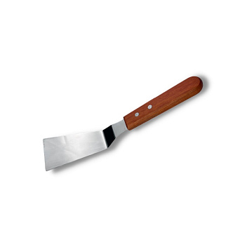 Лопатка 24,5 см. изогнутая раб.часть 13*5,5 см. нерж., с дерев. ручкой МГ (MG) /1/120/