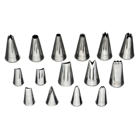 Набор кондитерских насадок 15 шт нерж. для кремовых роз и пионов /1/ АКЦИЯ АКЦИЯ