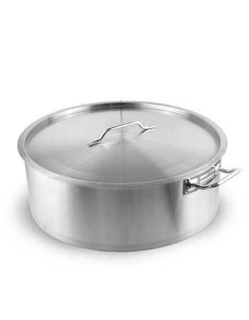 Котел 35 л. нерж. d=50 см. h=18 см. низкий, тройное дно с крышк. (индукция) MGsteel /1/