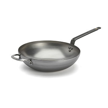 Сковорода Wok d=32 см. h=9,2 см. 4,7 л. белая сталь с 2 ручками De Buyer (5617.32) /1/6/