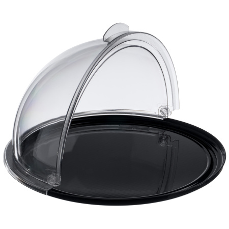 Поднос сервировочный d=38,5 см. поликарбонат, черный, с крышкой Roll-Top GP /1/  ВДОХНОВЕНИЕ