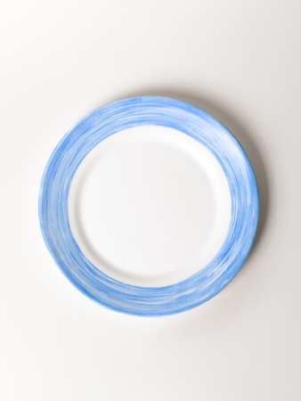 Тарелка d=254 мм. голубой край Браш /1/6/24/ АКЦИЯ