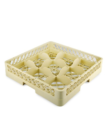 Кассета для бокалов 500*510*100 мм.  9 ячеек 155*155*90 мм. бежевая п/п /1/6/