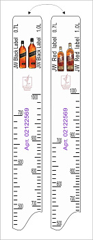 Линейка Johnnie Walker Red/Black (0,7л./1л.) L=28 см. В=2 см. /1/