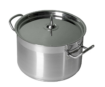 Кастрюля  3,0 л. нерж. d=20 см. h=10 см.тройное дно с крышк. (индукция) MGsteel /1/