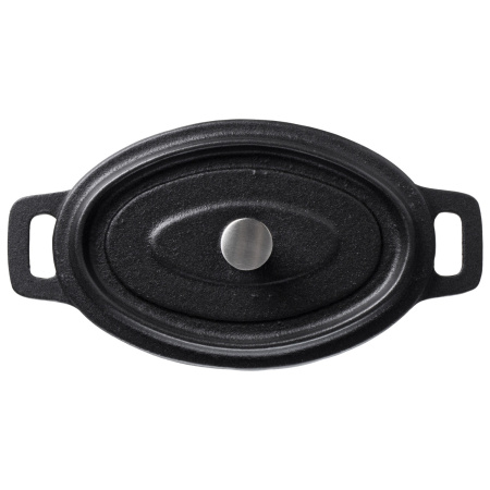 Кастрюля для запекания 450 мл. 150*100 мм. h=70 мм. с крышкой, черная, чугун /1/