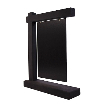 Табличка 170*220 мм. А6 меловая двусторонняя висячая, на дерев. подставке черная /1/5/