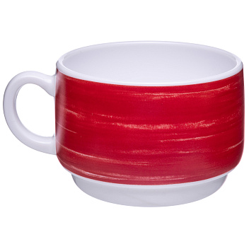 Чашка 190 мл. чайная d=76 мм. h=57 мм. вишневый край штабелир. Браш (блюдце 40595) /1/12/48/ АКЦИЯ